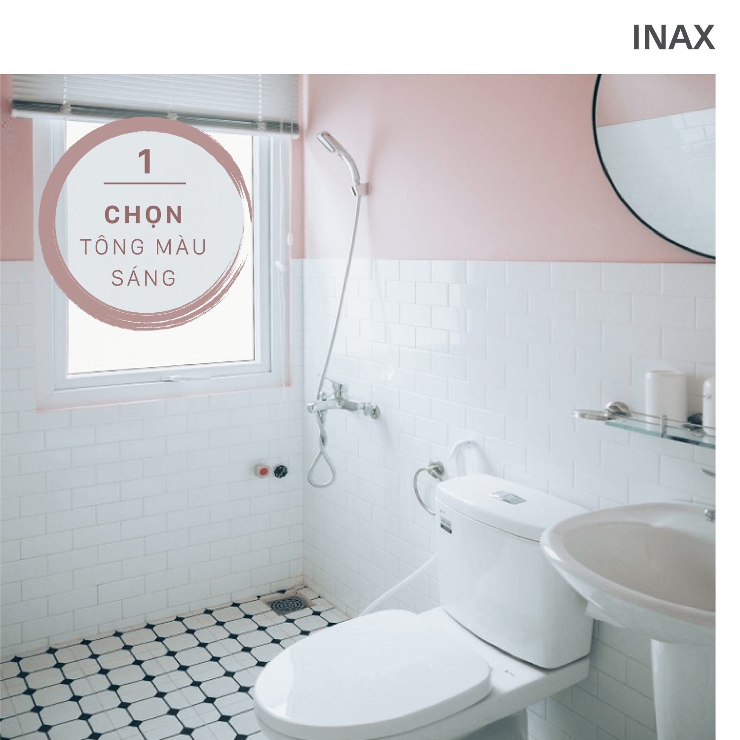 Chọn tông màu sáng cho không gian phòng tắm có diện tích hạn chế