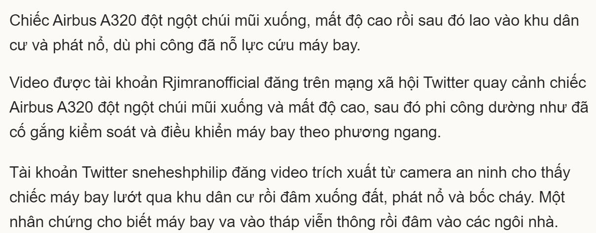 Giây phút máy bay rơi ở Pakistan ngày 22/5/2020 Giây phút máy bay rơi ở Pakistan ngày 22/5/2020