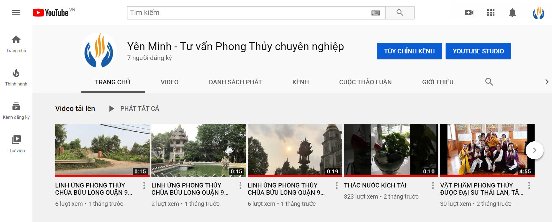Kênh Youtube của Phong Thủy Yên Minh Kênh Youtube của Phong Thủy Yên Minh