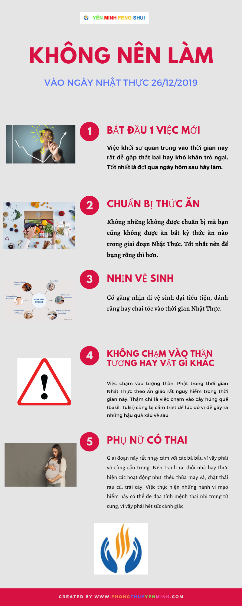 Điều không nên làm vào ngày 26/12/2019 Điều không nên làm vào ngày 26/12/2019