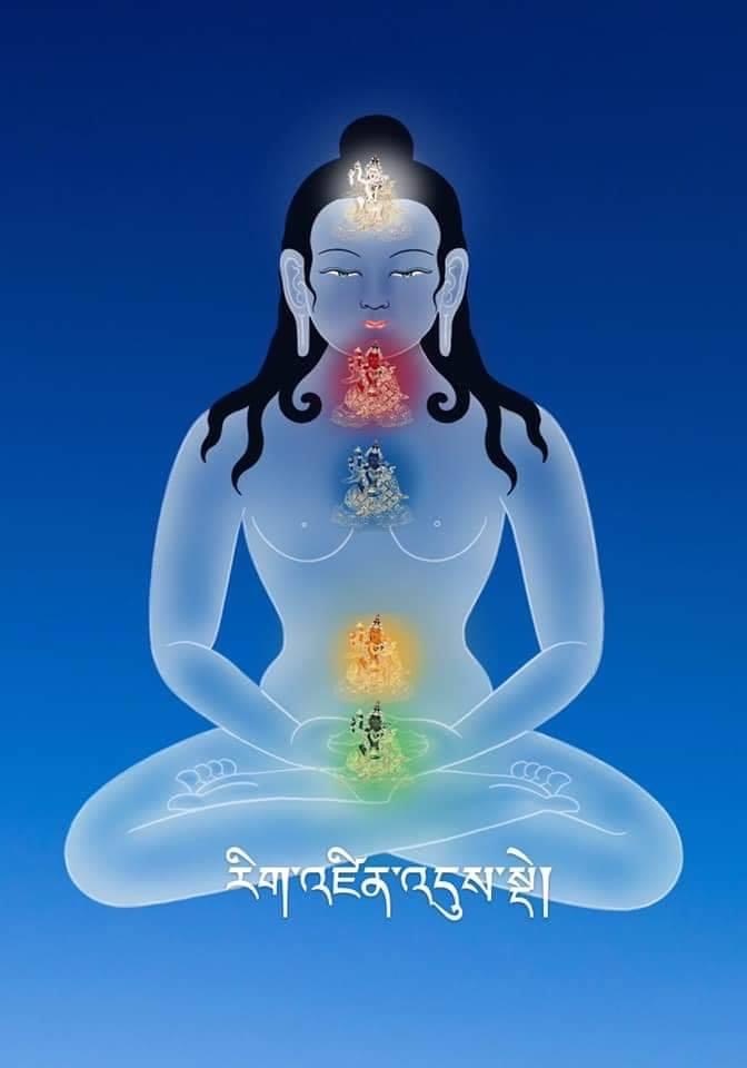 Cơ thể tâm linh chịu sự chi phối của các bổn tôn ở các luân xa khác nhau Cơ thể tâm linh chịu sự chi phối của các bổn tôn ở các luân xa khác nhau