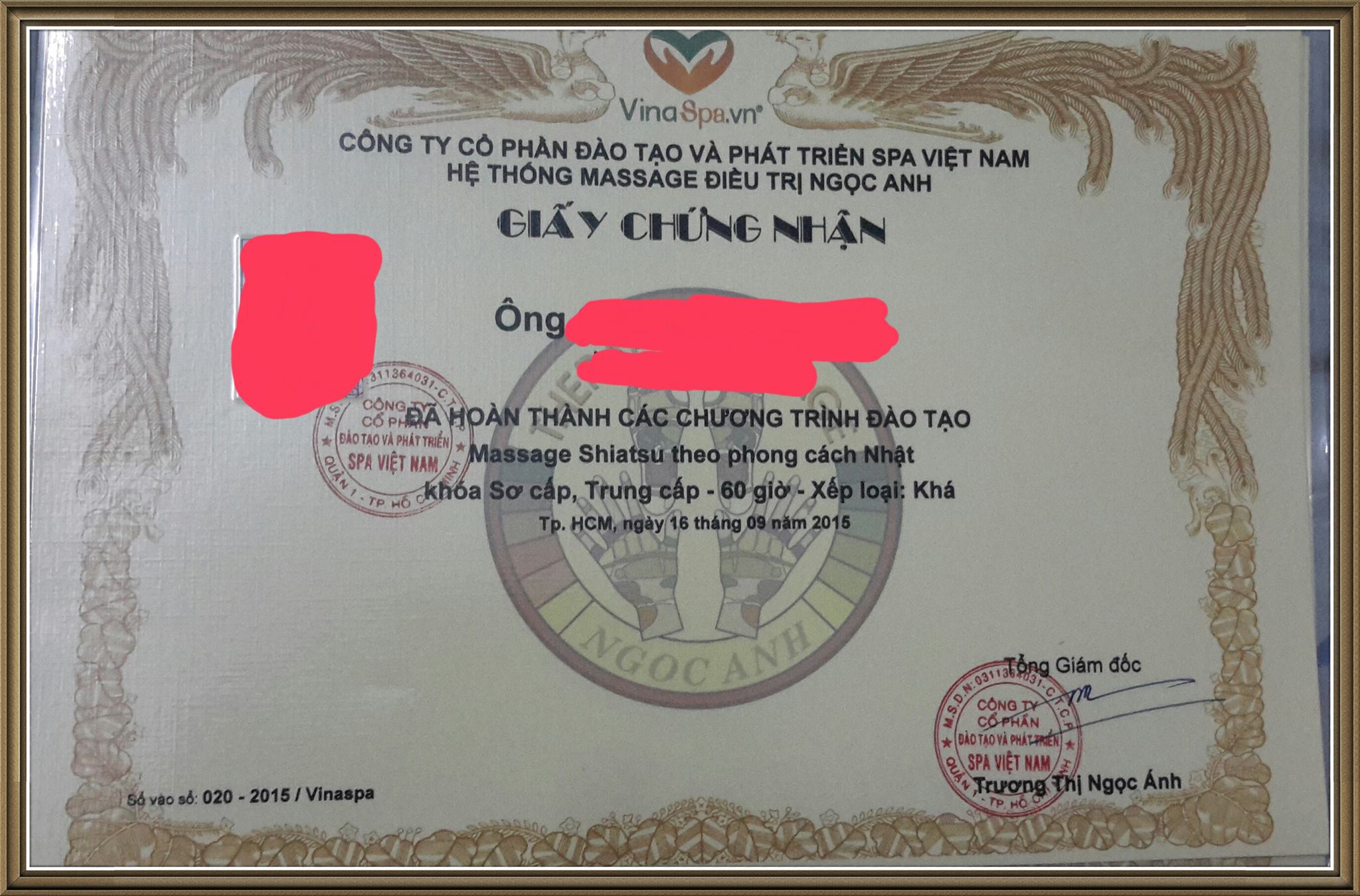 Chứng nhận massage trị liệu tại nhà phong cách Shiatsu Nhật Bản Chứng nhận massage trị liệu tại nhà phong cách Shiatsu Nhật Bản
