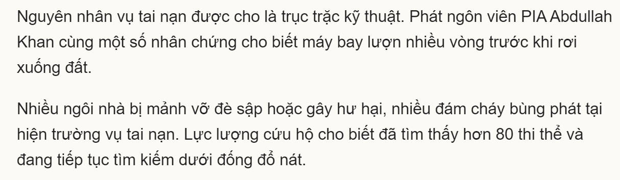 Máy bay rơi sau khi lượn nhiều vòng ngoằn ngoèo ở Pakistan Máy bay rơi sau khi lượn nhiều vòng ngoằn ngoèo ở Pakistan