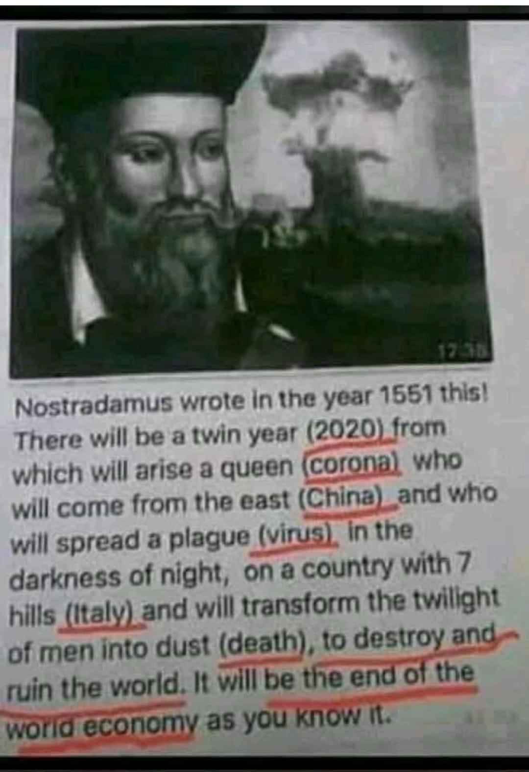 Nostradamus dự báo Covid 19 năm Canh Tý 2020 Nostradamus dự báo Covid 19 năm Canh Tý 2020