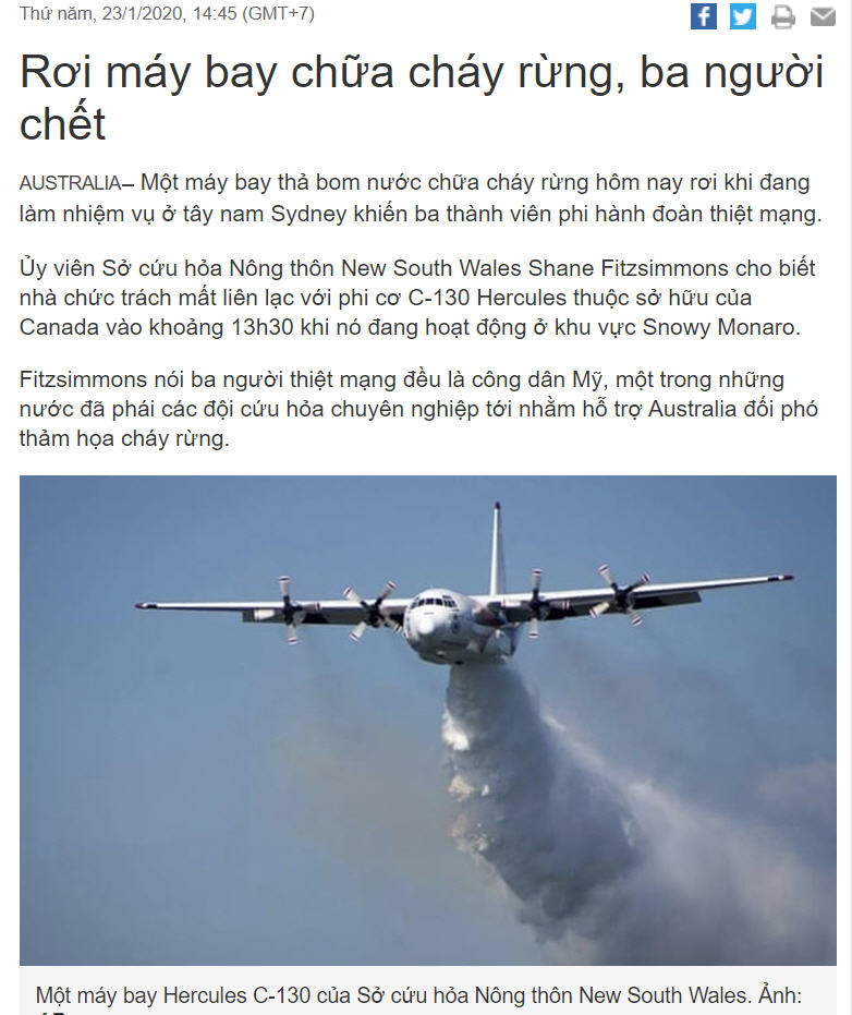 Tai nạn máy bay rơi ở New South Wales Úc  Tai nạn máy bay rơi ở New South Wales Úc