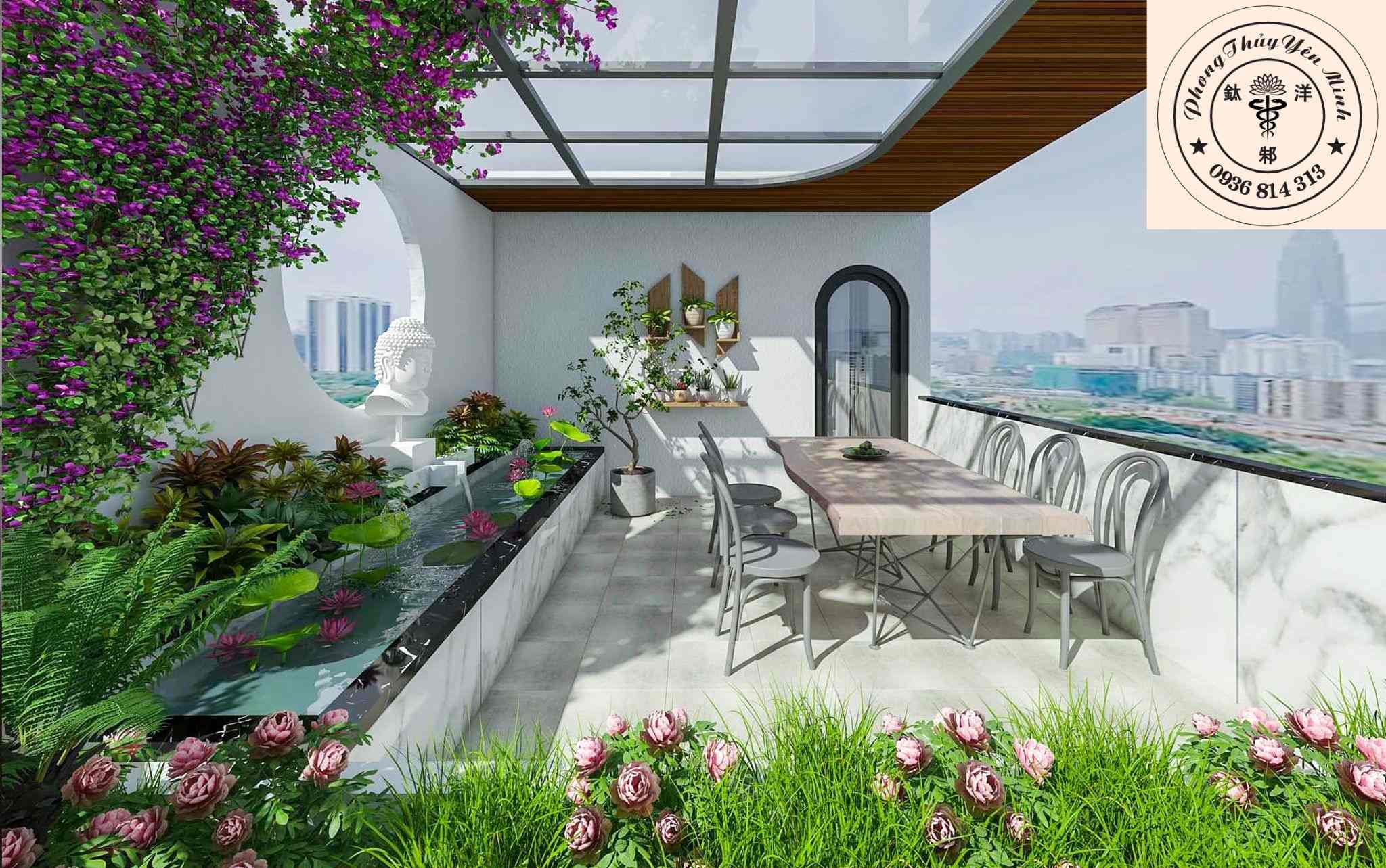 Sân thượng với phong cảnh hữu tình Sân thượng với phong cảnh hữu tình