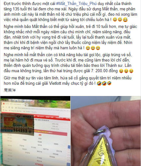 Mắt thần của LP Simpalee giúp trúng vé số Việt Nam Mắt thần của LP Simpalee giúp trúng vé số Việt Nam