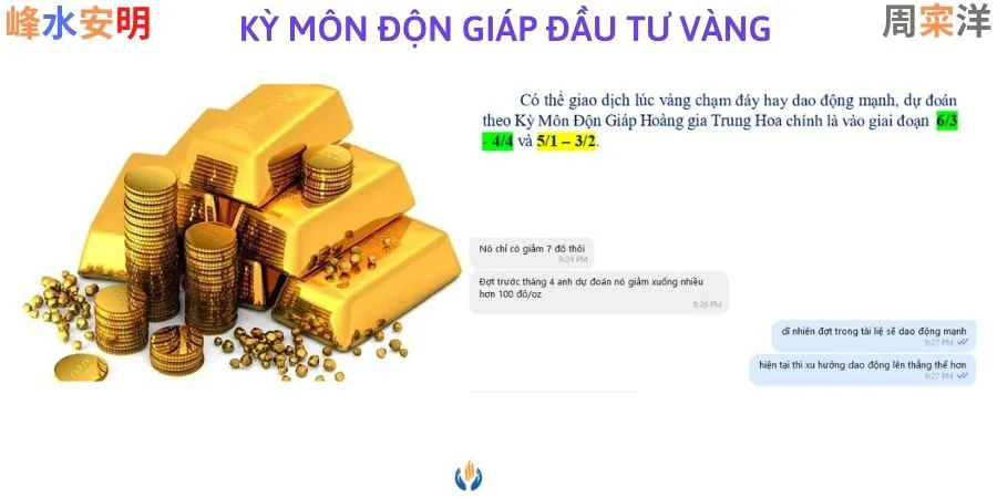 Ứng dụng kỳ môn độn giáp đầu tư vàng !