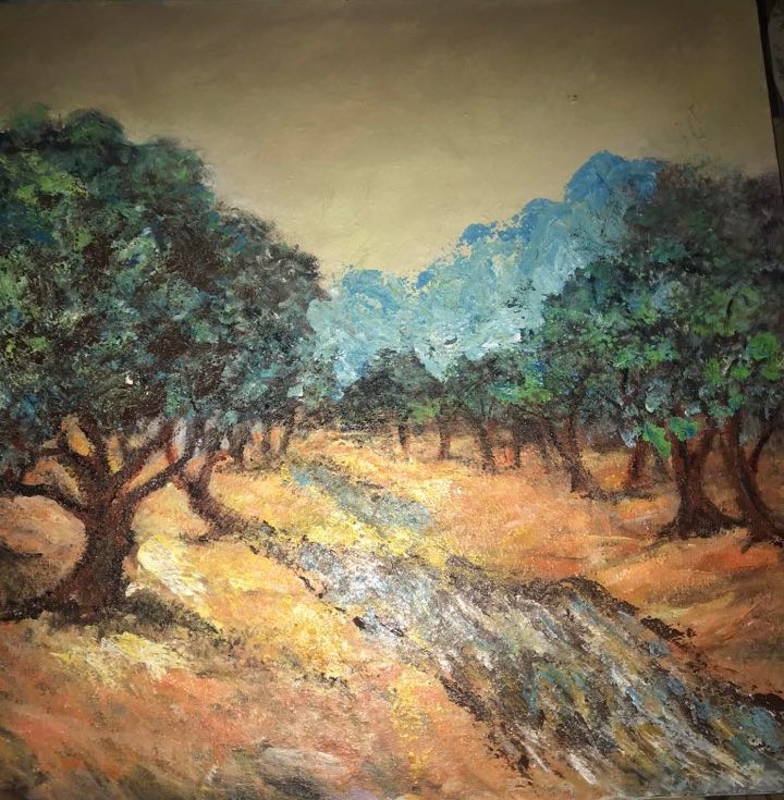 Tranh son dầu đường đất đỏ Tranh son dầu đường đất đỏ