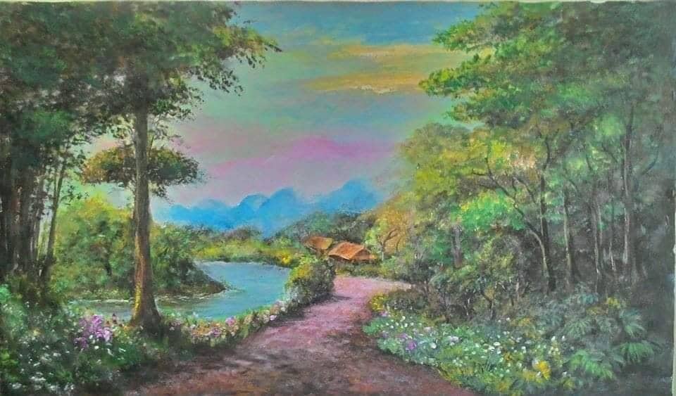 Tranh sơn dầu đường quê Tranh sơn dầu đường quê