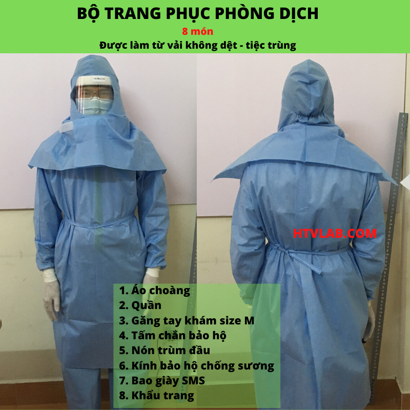 bộ quần áo phòng dịch bệnh 8 món Việt Nam