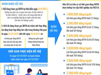 Chính sách hỗ trợ người lao động, doanh nghiệp khó khăn do Covid-19 từ kết dư quỹ Bảo hiểm thất nghiệp