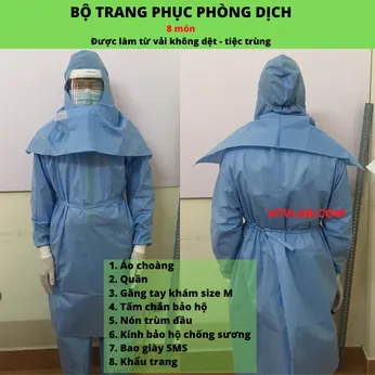 Bộ quần áo phòng dịch 8 món - Disposable scrub suit