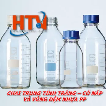 DANH MỤC CHAI TRUNG TÍNH TRẮNG, CÓ NẮP - VÒNG ĐỆM NHỰA PP