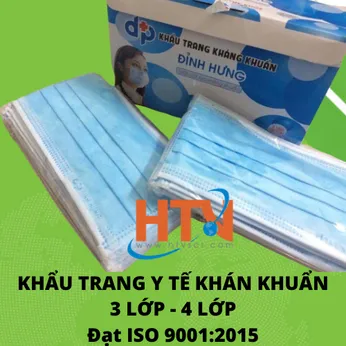 Khẩu trang y tế 3-4 lớp giấy kháng khuẩn Đỉnh Hưng