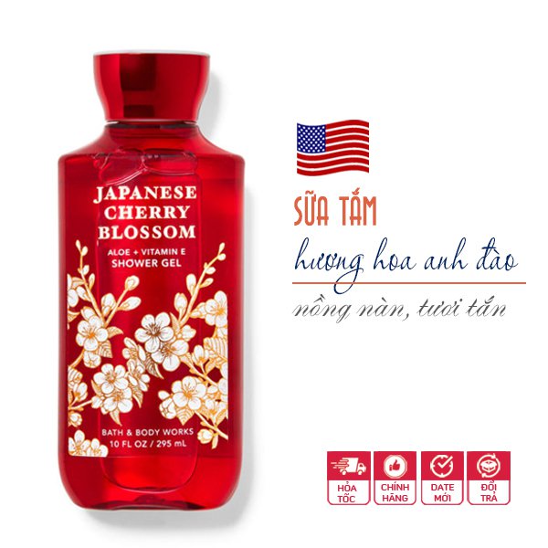 Sữa tắm vitamin E Japanese Cherry Blossom - Bath & Body Works 295ml