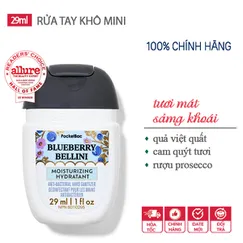 Gel rửa tay khô dưỡng ẩm diệt khuẩn mini Blueberry Bellini hương trái cây chua ngọt mát lạnh - Bath & Body Works | Chính hãng Mỹ - 29ml