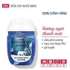 Gel rửa tay khô dưỡng ẩm diệt khuẩn mini Frosted Coconut Snowball - Bath & Body Works | Chính hãng Mỹ - 29ml