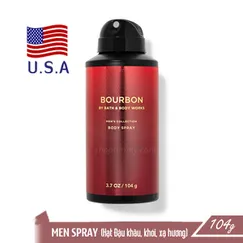 Chính hãng Mỹ | Xịt khử mùi toàn thân nam Bourbon - Bath & Body Works 104g | Mẫu 2024