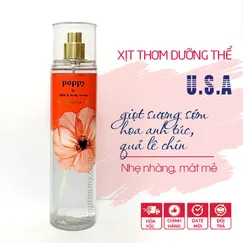 Xịt thơm toàn thân Poppy body mist hương thanh mát - Bath and Body Works 236ml - Chính hãng Mỹ
