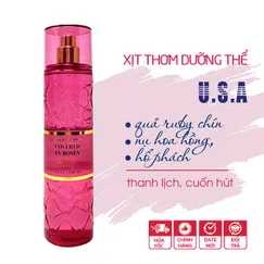 Xịt thơm toàn thân Covered In Roses body mist hương thanh lịch cuốn hút - Bath and Body Works 236ml | Chính hãng Mỹ