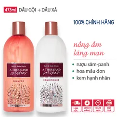 Bộ Dầu Gội & Xả hương A THOUSAND WISHES Shampoo & Conditioner Bath And Body Works 473ml | Chính hãng Mỹ