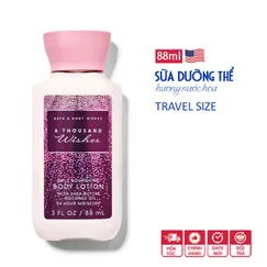(chính hãng Mỹ) Sữa dưỡng thể mini du lịch A Thousand Wishes - Bath and Body Works | Travel size 88ml