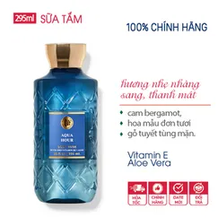 Sữa tắm Aqua Hour dưỡng ẩm lưu hương sang trọng thanh mát - Bath and Body Works 295ml | Chính hãng Mỹ