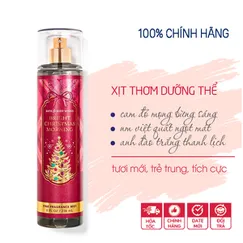 Xịt thơm toàn thân Bright Christmas Morning body mist hương lạ cuốn hút - Bath and Body Works 236ml | Chính hãng Mỹ