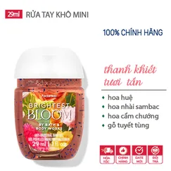Gel rửa tay khô dưỡng ẩm diệt khuẩn mini mùi dễ thương Brightest Bloom  - Bath & Body Works (Mỹ) - 29ml