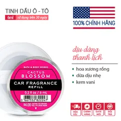 Nước Hoa Tinh Dầu Khử Mùi Làm Thơm Xe Hơi Ô tô mùi ngọt | Cactus Blossom - Bath & Body Works 6ml | chính hãng Mỹ