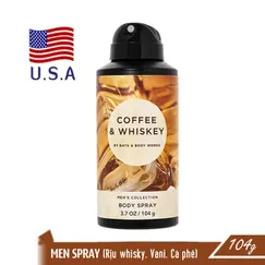 Xịt khử mùi toàn thân nam Coffee & Whiskey - Bath and Body Works 104g | Chính hãng Mỹ
