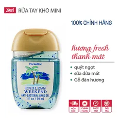 Gel rửa tay khô dưỡng ẩm diệt khuẩn mini Endless Weekend hương ngọt mát - Bath & Body Works 29ml | Chính hãng Mỹ