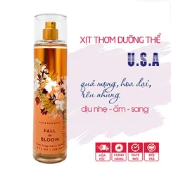 Xịt thơm toàn thân body mist dưỡng ẩm Fall In Bloom hương nhẹ nhàng - Bath and Body Works 236ml | chính hãng từ Mỹ