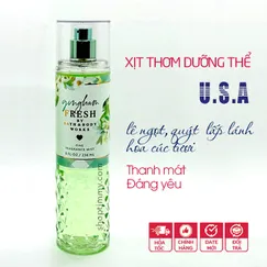 Xịt thơm toàn thân body mist Gingham fresh dưỡng ẩm thanh mát - Bath and Body Works 236ml | chính hãng Mỹ