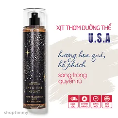 Xịt thơm body dưỡng ẩm Into The Night - Bath and Body Works 236ml | Mẫu 2022 chính hãng từ Mỹ