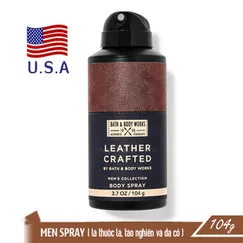 Xịt khử mùi toàn thân nam Leather Crafted - Bath and Body Works 104g | Chính hãng Mỹ