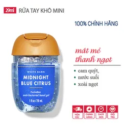 Gel rửa tay khô dưỡng ẩm diệt khuẩn mini Midnight Blue Citrus - Bath & Body Works | Chính hãng Mỹ - 29ml