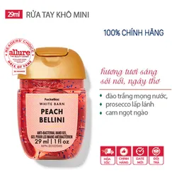 Gel rửa tay khô dưỡng ẩm diệt khuẩn mini Peach Bellini - Bath & Body Works | Chính hãng Mỹ - 29ml