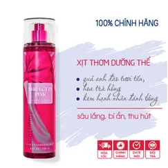 Xịt thơm toàn thân Perfect in Pink body mist hương anh đào thu hút - Bath and Body Works 236ml | Chính hãng Mỹ