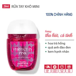 Gel rửa tay khô dưỡng ẩm diệt khuẩn mini mùi dễ thương Perfect In Pink 29ml - Bath & Body Works | Chính hãng Mỹ