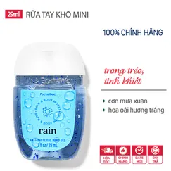 Gel rửa tay khô dưỡng ẩm diệt khuẩn mini Rain- Bath & Body Works | Chính hãng Mỹ - 29ml