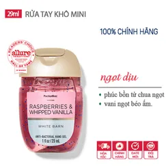 Gel rửa tay khô dưỡng ẩm diệt khuẩn mini Raspberries Whipped Vanilla - Bath & Body Works | Chính hãng Mỹ - 29ml