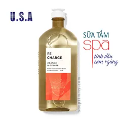 Sữa Tắm Spa Thư Giãn Re Charge - Orange & Ginger hương cam & gừng | Bath and Body Works 295ml - Chính hãng Mỹ