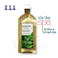 Sữa tắm hương spa tạo bọt thư giãn giảm stress Renewing Forest | Xô thơm & gỗ - Bath and Body Works 295ml | Chính hãng Mỹ