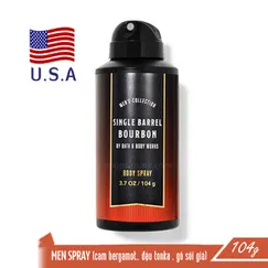 Xịt khử mùi toàn thân nam Single Barrel Bourbon - Bath and Body Works 104g | Chính hãng Mỹ
