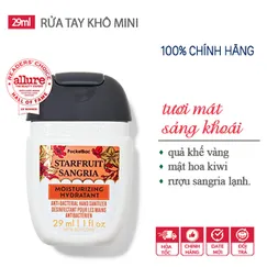 Gel rửa tay khô dưỡng ẩm diệt khuẩn mini Starfruit Sangria hương trái cây chua ngọt mát lạnh - Bath & Body Works | Chính hãng Mỹ - 29ml