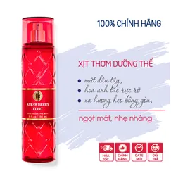 Xịt thơm toàn thân Strawberry Flirt body mist hương mứt dâu tây - Bath and Body Works 236ml | Chính hãng Mỹ