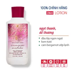 Sữa dưỡng thể Strawberry Snowflakes hương thơm ấn tượng - Bath & Body Works 236ml | Chính hãng Mỹ
