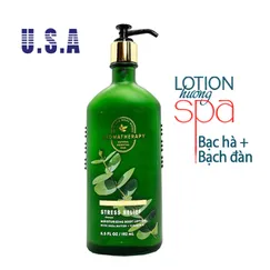 Sữa dưỡng thể thư giãn Stress Relief Eucalyptus Spearmint Aromatherapy | hương bạc hà | Bath and Body Works 192ml | Chính hãng Mỹ